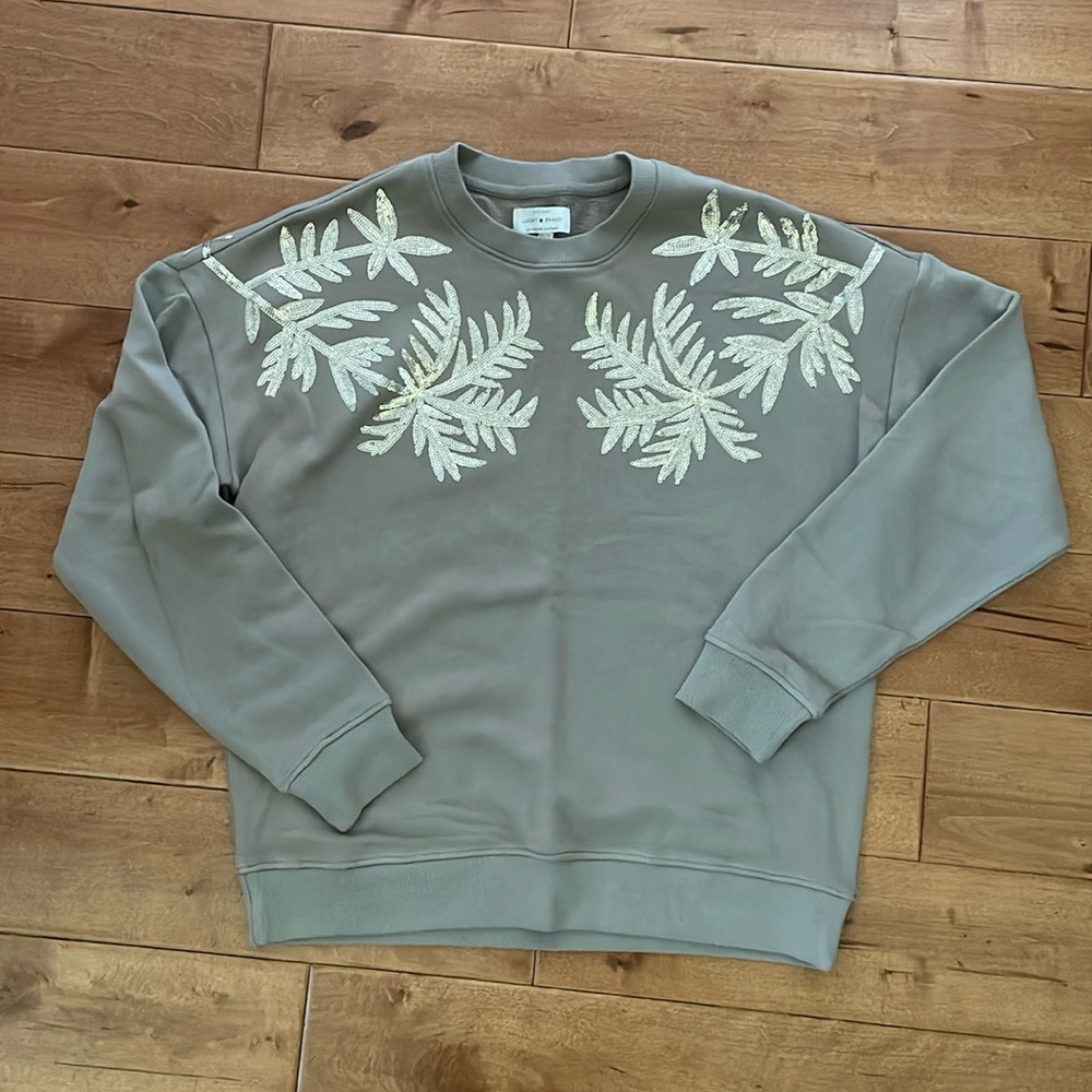 NWOT Lucky Brand sequin stretch sweater XS